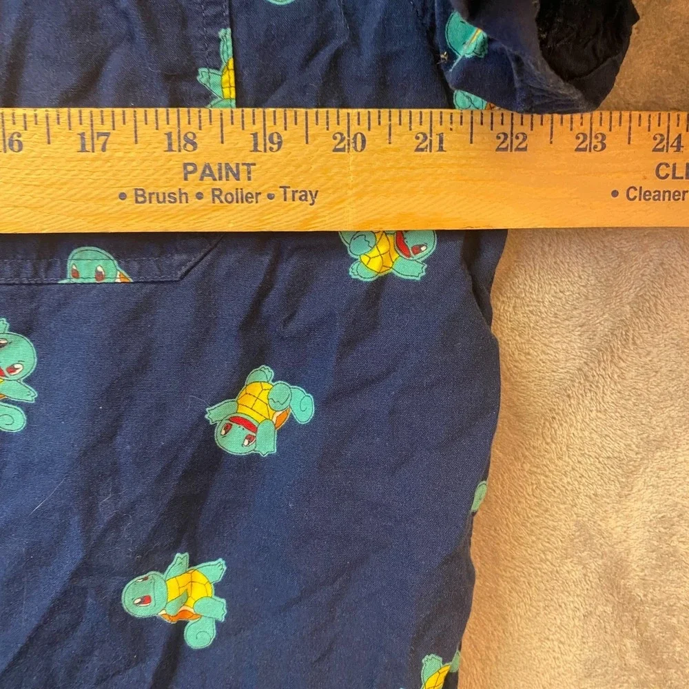 Pokemon Squirtle All Over Print Button Up Shirt XL Navy Blue